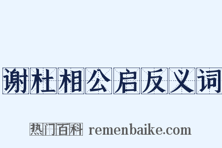 谢杜相公启反义词是什么意思的图片